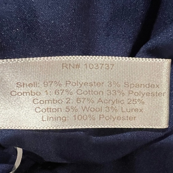 Boston Proper Preppy Shift Dress in Blue Tweed and Stripes Size 8 - Picture 7 of 8